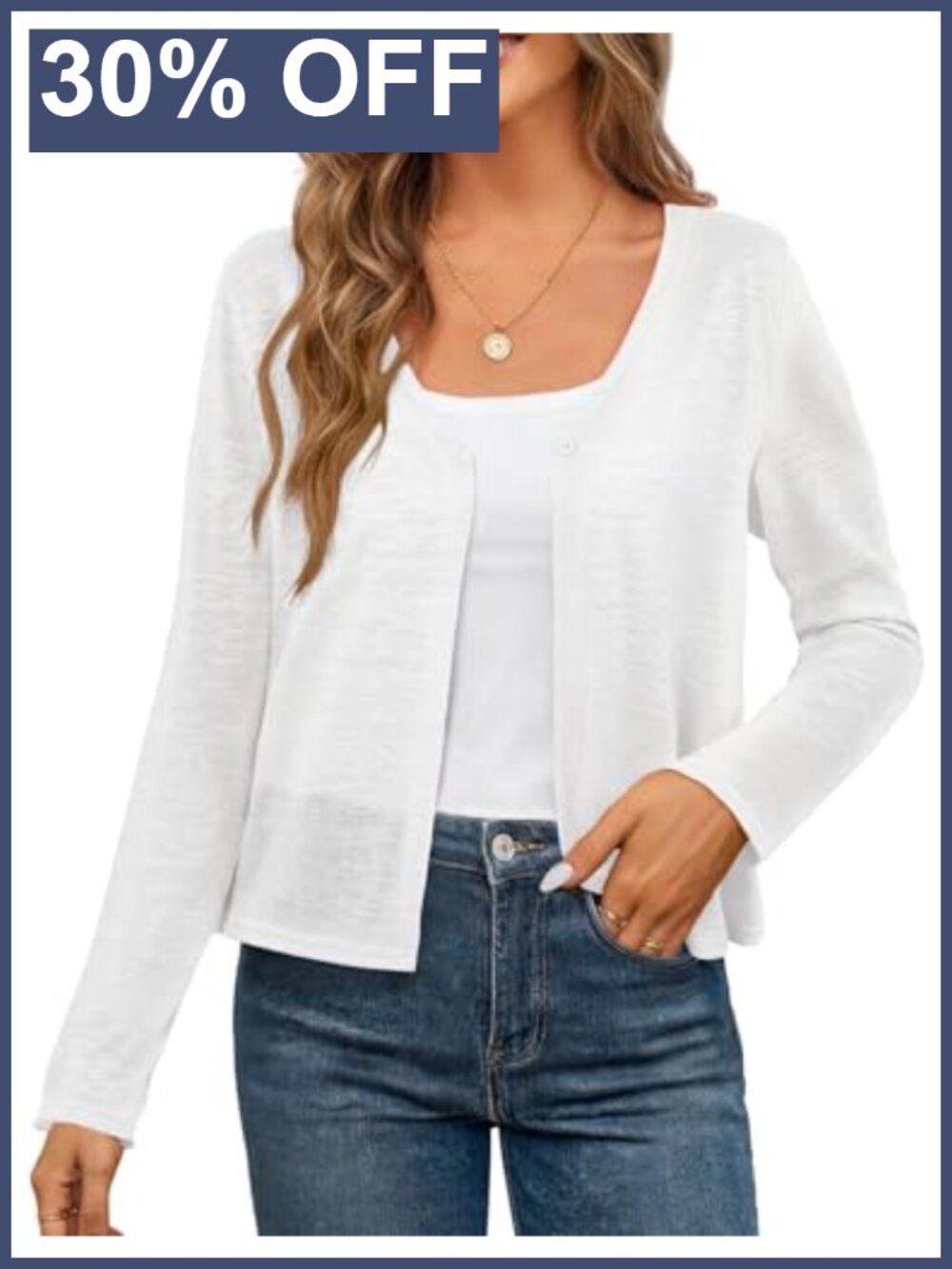 Womens Summer Lightweight Open Front Cardigan Button V-Neck Long Sleeve Cover Up
